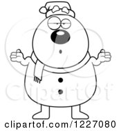 Poster, Art Print Of Black And White Careless Shrugging Christmas Snowman