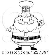 Poster, Art Print Of Black And White Waving Chef Santa