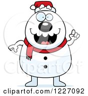 Poster, Art Print Of Christmas Snowman With An Idea