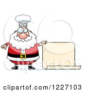 Poster, Art Print Of Chef Santa Holding A Scroll Sign
