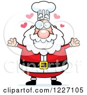 Poster, Art Print Of Chef Santa With Open Arms And Hearts