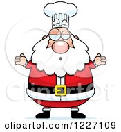 Clipart Of A Shrugging Careless Chef Santa Royalty Free Vector Illustration