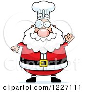 Clipart Of A Waving Chef Santa Royalty Free Vector Illustration