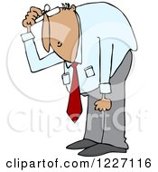 Poster, Art Print Of Hispanic Businessman Bending Over To Look At Something