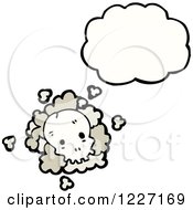 Clipart Of A Skull With Dust And A Thought Balloon Royalty Free Vector Illustration