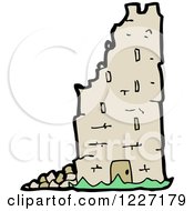 Clipart Of A Crumbling Fortress Royalty Free Vector Illustration by lineartestpilot