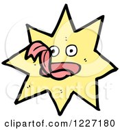 Clipart Of A Licking Star Royalty Free Vector Illustration