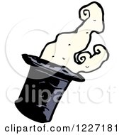 Clipart Of A Smoking Top Hat Royalty Free Vector Illustration