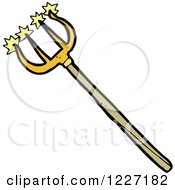 Clipart Of A Stabbing Pitchfork Royalty Free Vector Illustration by lineartestpilot