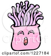 Clipart Of A Pink Sea Anemone Royalty Free Vector Illustration by lineartestpilot