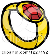 Clipart Of A Ruby Ring Royalty Free Vector Illustration by lineartestpilot