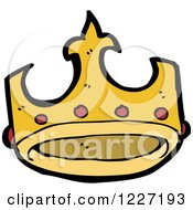 Clipart Of A Ruby And Gold Crown Royalty Free Vector Illustration by lineartestpilot