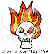 Clipart Of A Skull With Flames Royalty Free Vector Illustration