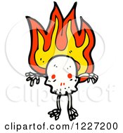 Clipart Of A Skull With Flames Royalty Free Vector Illustration