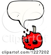 Clipart Of A Talking Cherry Skull Royalty Free Vector Illustration