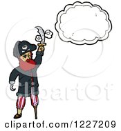 Clipart Of A Talking Pirate Captain Royalty Free Vector Illustration