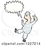 Clipart Of A Talking Man With A Drink Royalty Free Vector Illustration by lineartestpilot