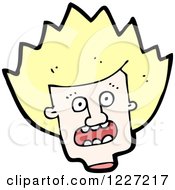 Clipart Of A Screaming Blond Man Royalty Free Vector Illustration