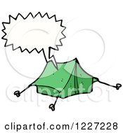Clipart Of A Talking Tent Royalty Free Vector Illustration by lineartestpilot