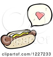 Clipart Of A Hot Dog And Heart Royalty Free Vector Illustration