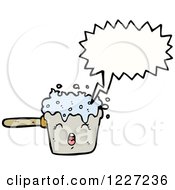 Clipart Of A Talking Boiling Pot Royalty Free Vector Illustration