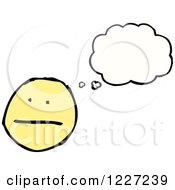 Clipart Of A Thinking Worried Emoticon Royalty Free Vector Illustration by lineartestpilot