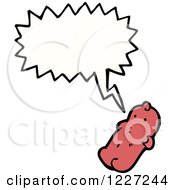Clipart Of A Talking Gummy Candy Royalty Free Vector Illustration