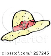 Clipart Of A Ladies Sun Hat Royalty Free Vector Illustration