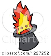 Clipart Of A Hat With Flames Royalty Free Vector Illustration