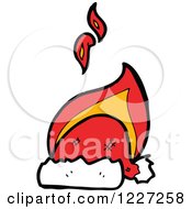 Clipart Of A Santa Hat On Fire Royalty Free Vector Illustration