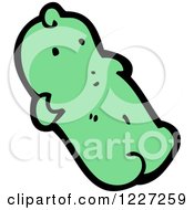Clipart Of A Green Gummy Candy Royalty Free Vector Illustration