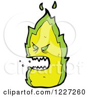 Clipart Of A Mad Green Fire Royalty Free Vector Illustration