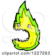Clipart Of A Green Fire Royalty Free Vector Illustration