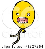 Clipart Of A Yellow Party Balloon Royalty Free Vector Illustration by lineartestpilot
