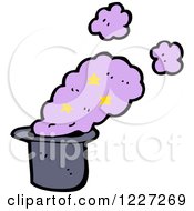 Clipart Of A Hat With Magic Smoke Royalty Free Vector Illustration by lineartestpilot