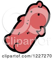 Clipart Of A Red Gummy Candy Royalty Free Vector Illustration