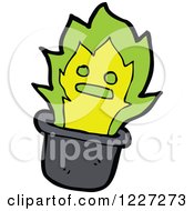 Clipart Of A Hat With Green Flames Royalty Free Vector Illustration