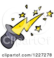 Clipart Of A Hat With Magic Shooting Out Royalty Free Vector Illustration by lineartestpilot