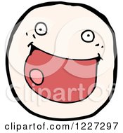 Clipart Of A Grinning Emoticon Royalty Free Vector Illustration