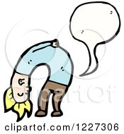 Clipart Of A Man Bending Over And Farting Royalty Free Vector Illustration by lineartestpilot