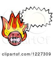 Clipart Of A Talking Flaming Emoticon Royalty Free Vector Illustration by lineartestpilot