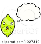 Clipart Of A Thinking Lime Royalty Free Vector Illustration by lineartestpilot