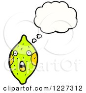 Clipart Of A Worried Thinking Lime Royalty Free Vector Illustration