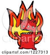 Clipart Of A Fire Monster Royalty Free Vector Illustration