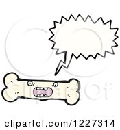 Clipart Of A Talking Bone Royalty Free Vector Illustration by lineartestpilot