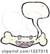 Clipart Of A Talking Bone Royalty Free Vector Illustration by lineartestpilot