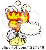 Clipart Of A Talking Lotus Flower With Flames Royalty Free Vector Illustration by lineartestpilot
