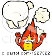 Clipart Of A Fire Talking Royalty Free Vector Illustration