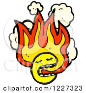 Clipart Of A Flaming Emoticon Royalty Free Vector Illustration by lineartestpilot
