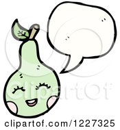 Clipart Of A Talking Happy Pear Royalty Free Vector Illustration by lineartestpilot